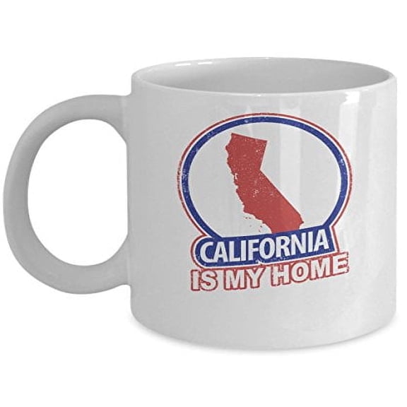 California 11 oz Coffee Mug - Is My Home Patriotic Theme White Ceramic Gift