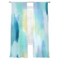 thumbnail image 7 of Green Blue Ombre Sheer Curtains 96 Inch Length 2 Panels Set, Modern Abstract Art Oil Painting Voile Window Treatment Semi Sheer Long Curtains Drapes for Bedroom/Living Room/Kitchen 52"x96"x2, 7 of 7