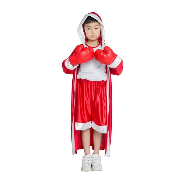 Trayknick Robe de Boxe à Manches Longues pour Enfants avec Ceinture, Ample, Muay Thai, Spectacle de Scène, Kickboxing