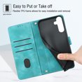 thumbnail image 4 of ELEHOLD Leather Wallet Case for Samsung Galaxy A54 5G Practical Card Holders Stand Function Detachable Wriststrap Shockproof Purse Case Women Men for Samsung A54 5G,Green, 4 of 7