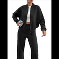 thumbnail image 3 of Conjuntos de Salón para Mujer, Conjunto Deportivo de 2 Piezas, Sudadera, Pantalón Deportivo de Pierna , Conjunto Deportivo A Juego Negro M, 3 of 10