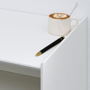Nightstand with Charging Station, 24″ White Modern Bedside Table with 2 Drawers, USB/Type-C Ports, AC Outlet & Shelf