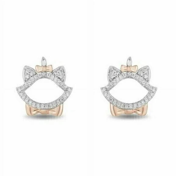 2Ct Round Cut Lab Created Diamond Women's Earrings in 14K Two-Tone Gold Plated
