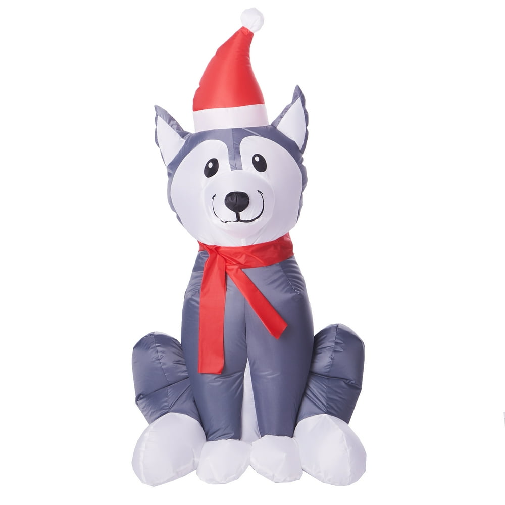 Holiday Time 3.5 Ft. Inflatable Husky Dog