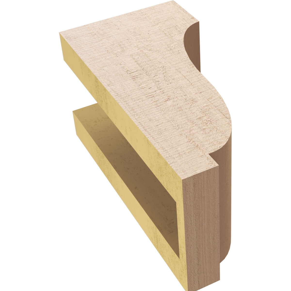 4"W x 4"D x 8"H Wide Van Buren Rough Cedar Woodgrain TimberThane Corbel, Primed Tan