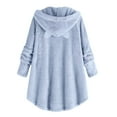 thumbnail image 3 of Girls Fuzzy Fleece Dress Hoodies Cute Loose Warm Long Sleeve Pullover Tops Casual Thick Sweatshirt Dress with Pockets 5-15 Years, 3 of 4