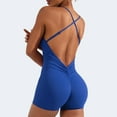 thumbnail image 3 of Women Backless Tummy Control Jumpsuits High Waist Workout Jumpsuits Sleeveless V Back Scrunch Yoga Rompers, 3 of 8