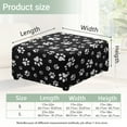 thumbnail image 7 of Xoenoiee Dog Paw Print Ottoman Cover Square Stretch Slipcover for Ottomans Soft Footstool Cover Footstool Slipcover with Elastic Bottom, Machine Washable, L, 7 of 7