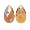 Swarovski Crystal, #6106 Pear Pendant 16mm, 2 Pieces, Light Colorado Topaz Shimmer