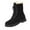 Black Middle Mid Calf Boots, variant on Fashionable Casual Winter Boots Lace-Up Thickened Low-Top Non-Slip Shoes for Outdoor and Leisure Activities