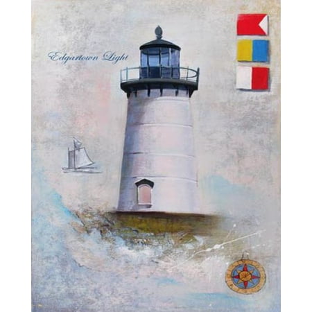 Edgartown Harbor - Edgartown Light by Robert Downs 7x5 (card) Poster MARTHAS VINEYARD MASSACHUSETTS CAPE COD LIGHTHOUSE LIGHTHOUSES NAUTICAL COASTAL ISLAND TIME ISLAND LIGHTHOUSE EDGARTOWN MA