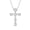 Platinum, variant on 1 to 8 Carat (ctw) Pear Cut LAB GROWN Diamond Cross Pendant (Color E-F Clarity VS2-SI1) White Gold 1 Carat 18" Gold Chain