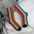 thumbnail image 5 of Cauagu Mexican Serape Blanket Stripes Print Crew Socks for Women and Men,Adult Athletic Running Socks 1-Pair Sports Socks Work Gear Socks with Moisture Wicking, 5 of 6