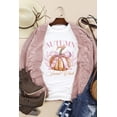 thumbnail image 3 of Women's White Autumn Girly Thanksgiving Bowknot Pumpkin Graphic T-Shirt | [ZhiHiMeRi] | (US 20-22)2XL, 3 of 7
