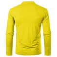 thumbnail image 4 of Inglocry Henley Long Sleeve Shirts for Men, Regular-Fit Solid Color Basic Button Down Shirts Soft Basic Tops Yellow 2XL, 4 of 5