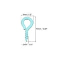 thumbnail image 2 of 200 Pack Small Screw Eye Hooks Mini Eyelets Screws, 5x10x1.2mm, Sky Blue, 2 of 5
