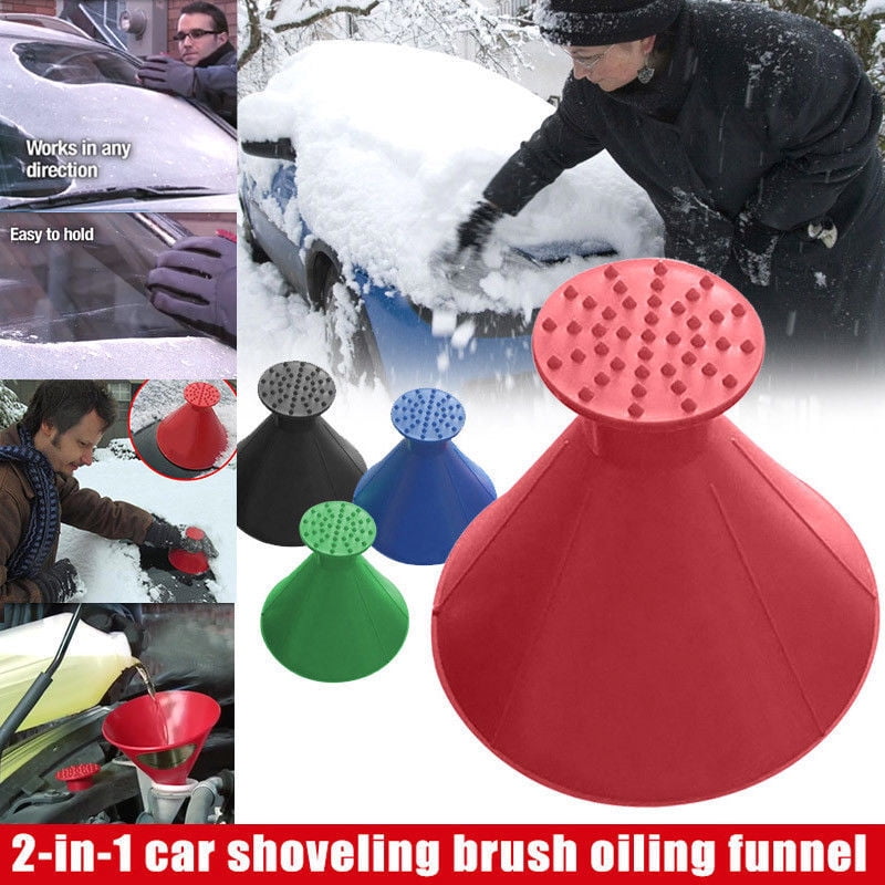 Magical Car Windshield Ice Snow Remover Scraper Tool Cone Shaped Round Funnel