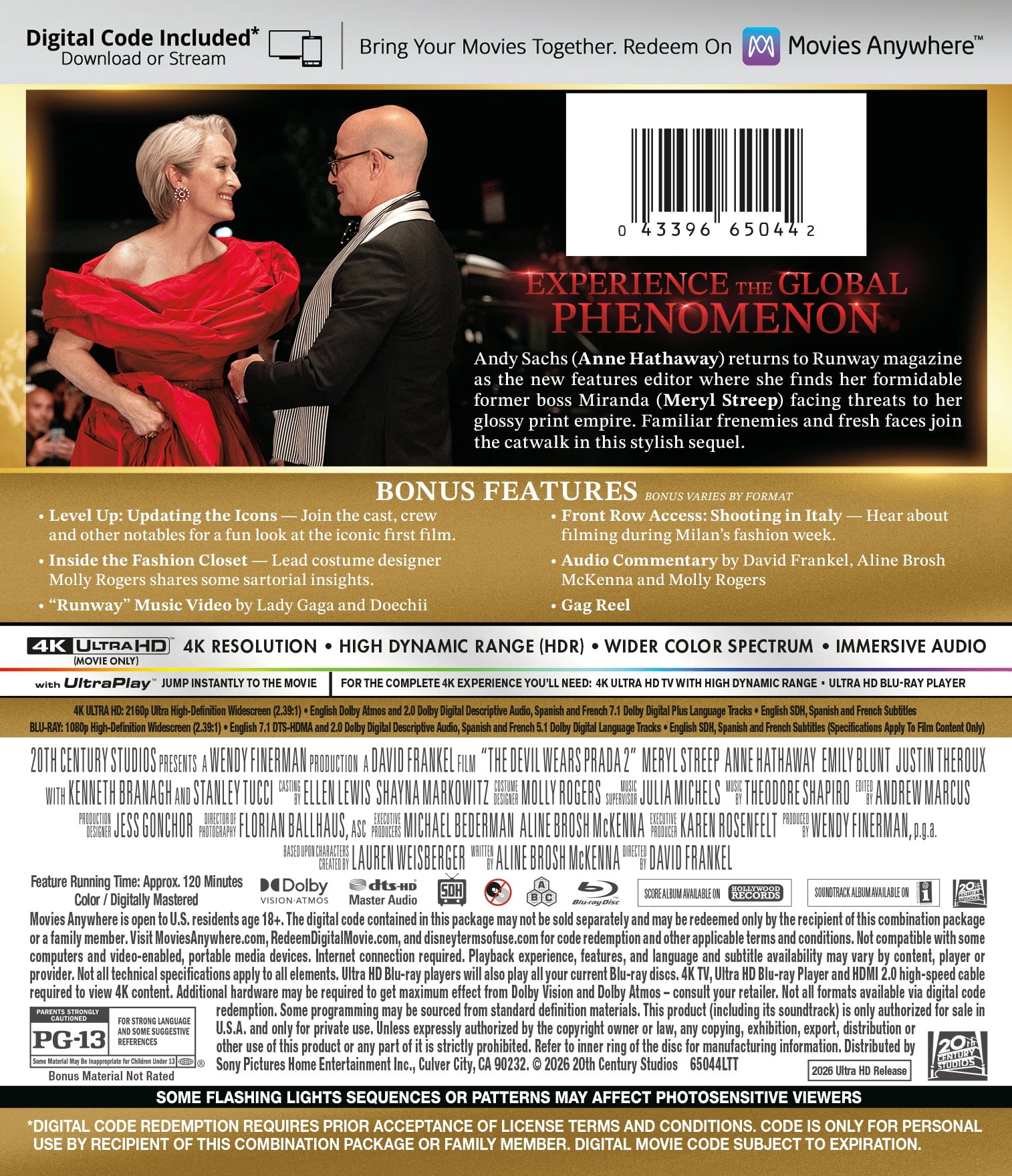 The Devil Wears Prada 2 (4K Ultra HD + Blu-Ray + Digital Copy) 20th Century Studios, Drama, Comedy
