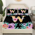 thumbnail image 3 of Erosebridal Initial W Letter Bed Sheets Set Full Size, Princess Rose Bed Sheets Full, Gold Monogrammed Full Sheet Sets, Breathable Room Decorative, 4pcs, 3 of 7