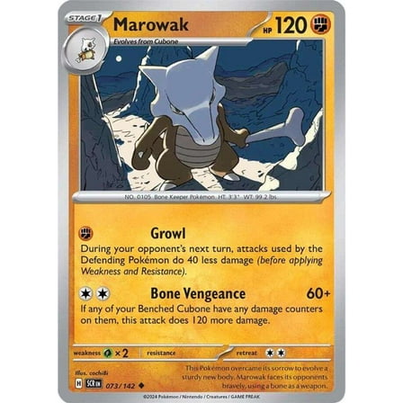 Pokemon Stellar Crown Uncommon Marowak #73