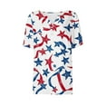 thumbnail image 5 of Cmfcve Patriotic Shirts for Women V-Neck Button 4th of July Blouse Short Sleeves Flag Printed Pullover T-Shirt, 5 of 5