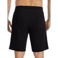 thumbnail image 3 of Men's Cotton Workout Shorts with Pockets,Casual Elastic Waist Drawstring Shorts 9" Inseam Black 34, 3 of 9