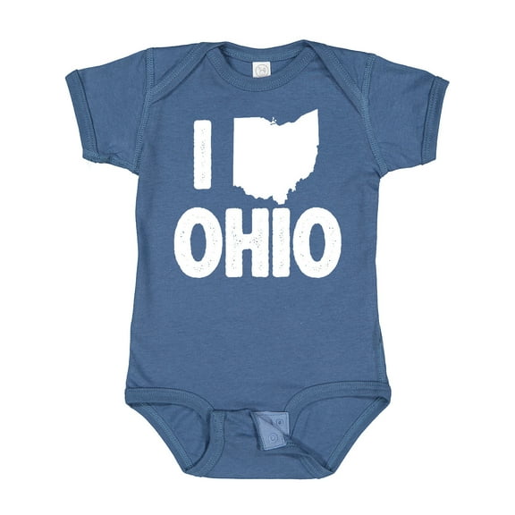 Inktastic I Love Ohio with State Silhouette Boys or Girls Baby Bodysuit