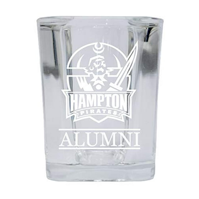 Hampton University College Alumni 2 Ounce Square Shot Glass laser etched Officially Licensed Collegiate Product