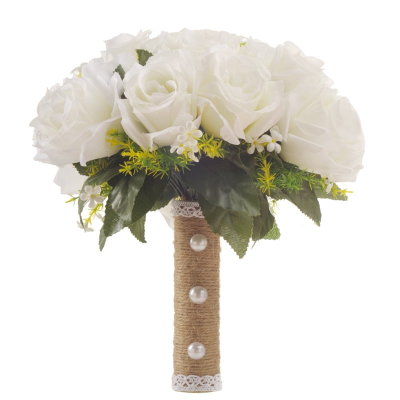 white rose bridesmaid bouquet