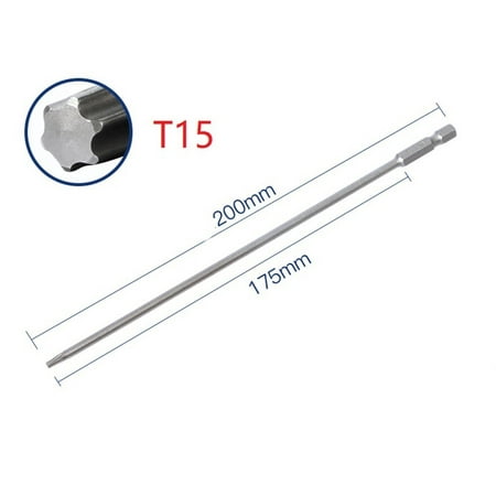 

1/6pc 200mm Magnetic Torx Screwdriver Bit alloy steel T10 T15 T20 T25 T27 T30