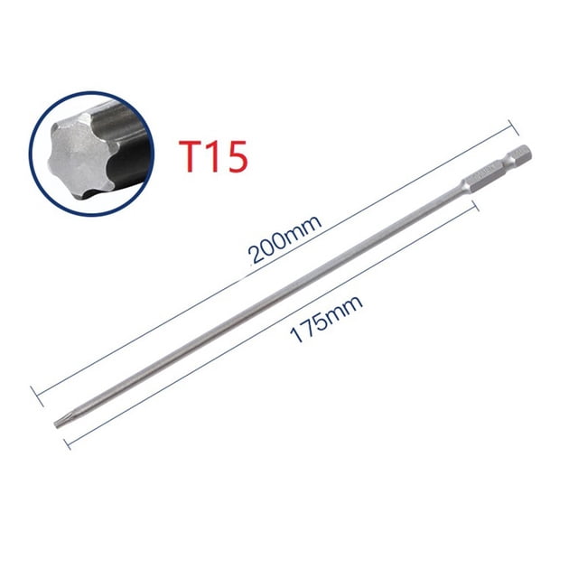 1/6 Pcs 200mm Tournevis Magnétique Torx en Acier Allié T15