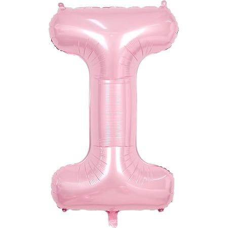Pink Letter I Balloons 40 Inch I Letter Balloon Light Pink A to Z Alphabet Helium Custom Pastel Balloon for Birthday Anniversary Baby Shower Wedding Party Decorations