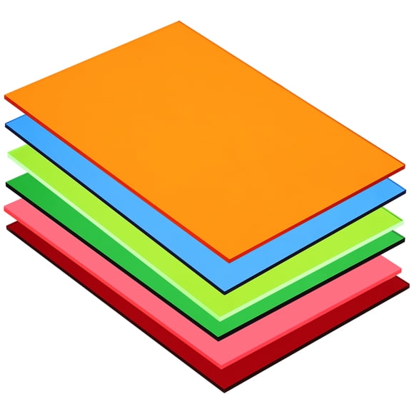 Unique Bargains 6 Pcs Feuilles Acryliques PMMA Colorées Transparentes 7 x 5 Pouces 6 Couleurs Feuilles Acryliques pour Bricolage