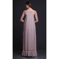 thumbnail image 2 of Bimba Light Pink Salmon Feather Artistic Printed Long Maxi Dress For Women Rayon Nightgown Spaghetti Strap Ladies Sleepwear X-Large, 2 of 5