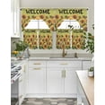 thumbnail image 5 of Yellow Sunflower Kitchen Curtains Swag Valance and Tier Curtains Set 36 Inch Length, Summer Botanical Floral Plant Rod Pocket Drape Panels Pair Swag Curtain for Bathroom/Cafe/Window, 5 of 6