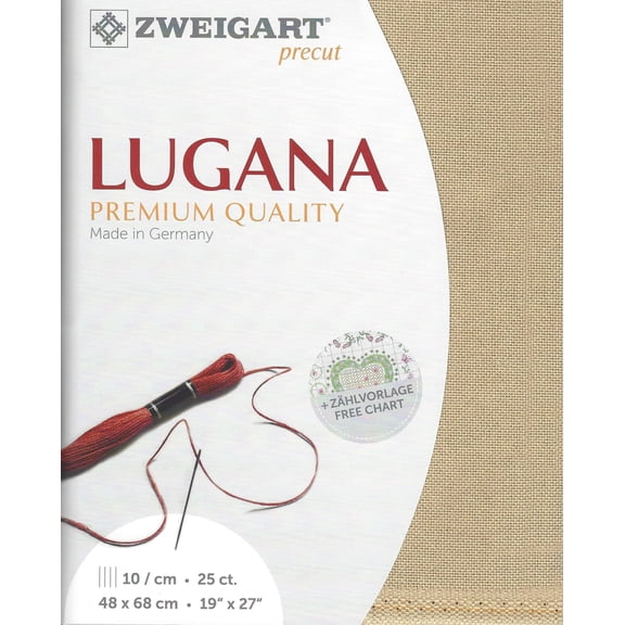 Precut Zweigart Lugana 25 count Light Mocha 3835/309