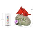 thumbnail image 5 of Exhart Solar Cardinal Love Rock Statue with Flowers, 8 inch, Resin, Multicolor, 5 of 7
