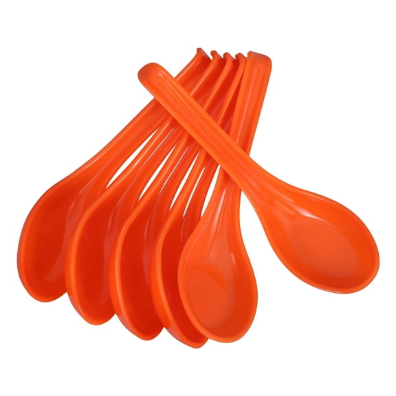HEALEEP Soup Ladles For Serving Spoons Orange 6Pcs 6.5X4.7X0.6In