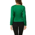 thumbnail image 3 of INSPIRE CHIC Women's Sweetheart Neck Satin Long Sleeve Elegant Casual Work Blouse Top, 3 of 5