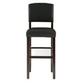 thumbnail image 4 of Linon Monaco Full Back Wood Bar Stool, 30" Seat Height, Espresso Finish with Dark Brown Fabric, 4 of 5