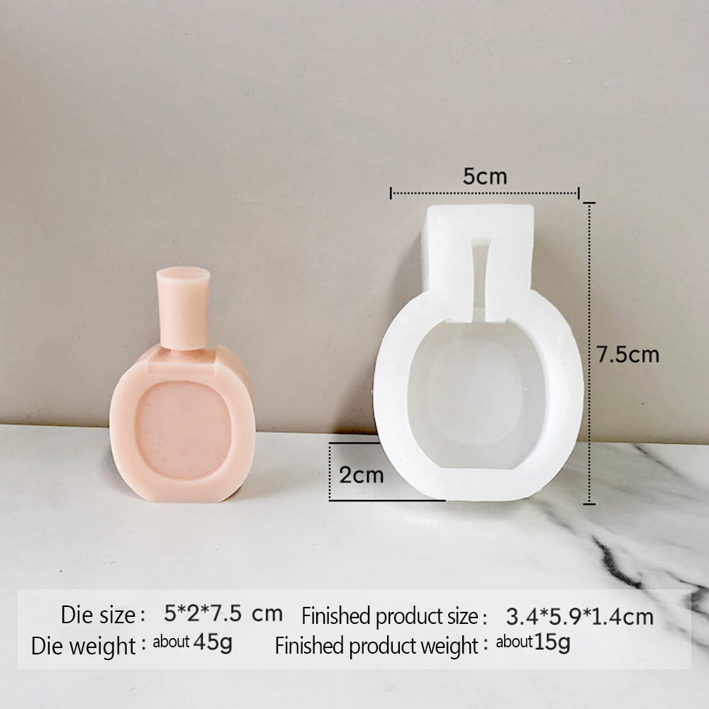 Perfume Bottle Shape Candle Silicone Mold DIY Handmade Soap Gypsum Resin  Crafts Making Mould Home Decoration 