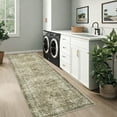 thumbnail image 2 of GlowSol 2'x8' Washable Hallway Runner Rug Vintage Print Low Pile Non-Slip Bedroom Runner Rugs for Kitchen Laundry, Taupe, 2 of 8