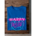 thumbnail image 3 of Happy Inside Spray Drip Ink T-Shirt Men -Image by Shutterstock, Male 3X-Large, 3 of 4