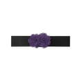 thumbnail image 1 of Cinturón Elástico Ancho para Mujeres INSPIRE CHIC, Corsé Estirable de Doble Flor Grande, Elegante y Casual para Vestido 68x6cm/26.8x2.4 pulgadas (LxA) Púrpura Oscuro, 1 of 6