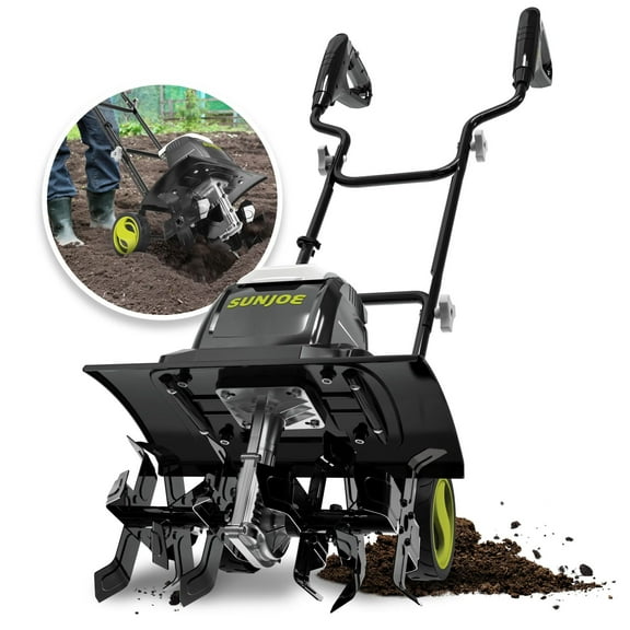 Sun Joe Electric Garden Tiller Cultivator, Steel Tines, 15 Amp, 15.7", TJ605E