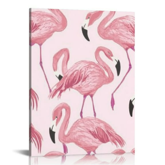 Sheronv Flamingo Fine Art Aesthetic Poster & Print Wall Painting for Home Office Wall Decor - Canvas Living Room Bedroom Artwork Decor 12x16 in