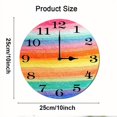 thumbnail image 2 of ZXCXRQFa Rainbow Striped Watercolor Home Decor Butterfly Round Wood 10 Inch Wall Clock Non Ticking Silent Clock Art for Living Room Kitchen Bedroom Decorative, 2 of 7