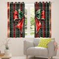 thumbnail image 4 of Ribbon Bow 30%-50% Blackout Curtains Red Green Bowknot Curtains & Drapes 42"Wx63"L Teen,Retro Buffalo Plaid Grid Check Window Curtains Gold Bow Tie Window Treatments 2 Panels, 4 of 5