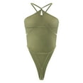 thumbnail image 4 of Aayomet Jumpsuits For Women Women Street Strap Large Backless Wild Slim Bodysuit,Green S, 4 of 5