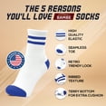 thumbnail image 5 of Forever Bambe Retro Mini Crew Socks for Women, Medium Cushioned Bottom Striped Sock,  (4-Pack), 5 of 7